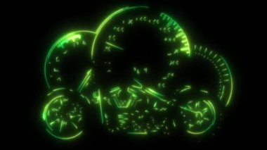 neon motosikletin video animasyonu