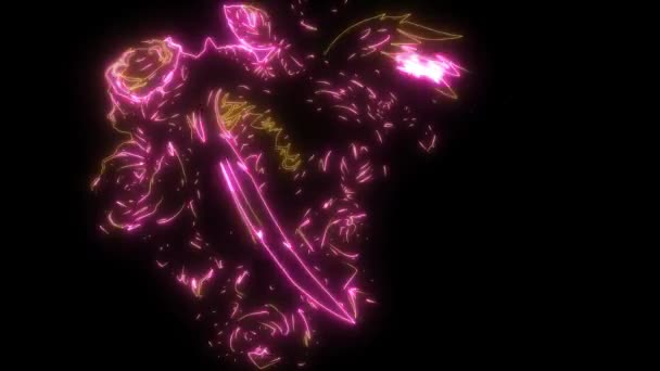 Видео Анимация Орла Цветочными Розами — стоковое видео