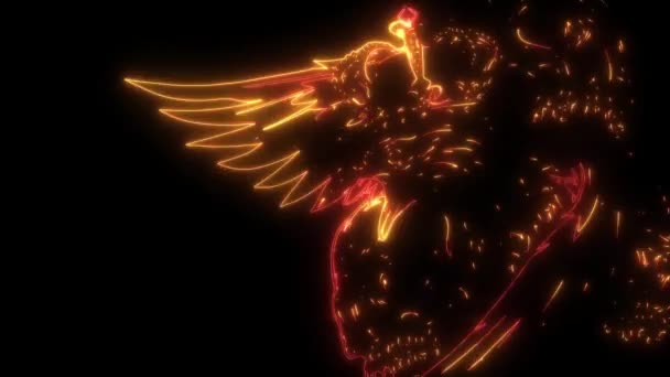 王鹰和骷髅的视频动画 — 图库视频影像