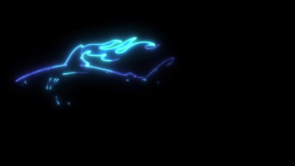 Video Animation Shark Flame Furious Marine Predator — Stock video