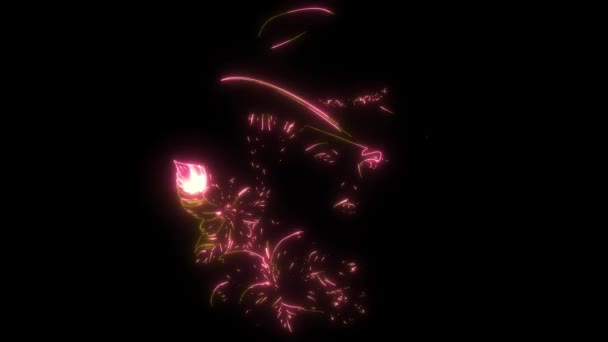 Animação Vídeo Menina Bonita País Vaqueira Com Flor — Vídeo de Stock