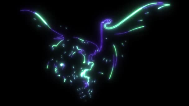 Video Animace Lebky Bat Křídla — Stock video