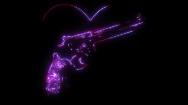 Відео Анімація Класичного Золотого Револьвера — стокове відео
