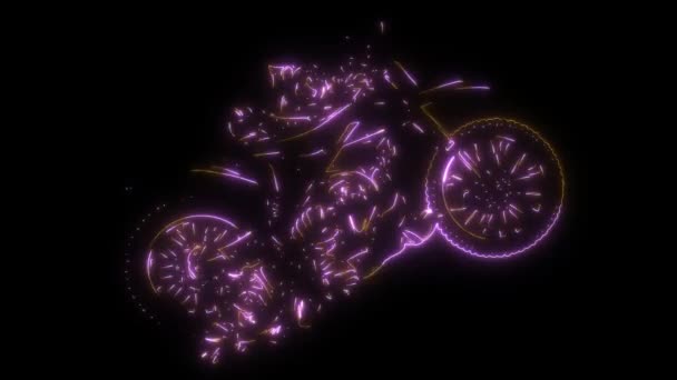 Animação Vídeo Motocross Com Rosas Folhas — Vídeo de Stock