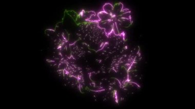 Renkli Çiçek Çelenkli Leopar Başının video animasyonu