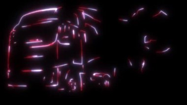 Yarı kamyon ön görüntüsünün video animasyonu