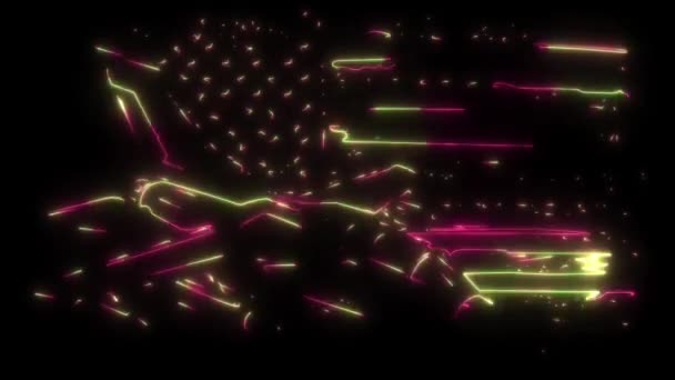 Видеоанимация Военных Истребителей Американским Флагом — стоковое видео