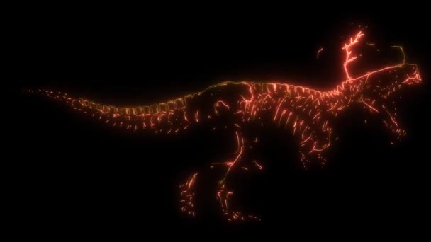 Video Animation Tyrannosaurus Rex Christmas Hat — Stock Video