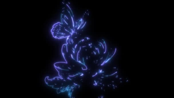 蝴蝶在花朵上的影像动画 — 图库视频影像