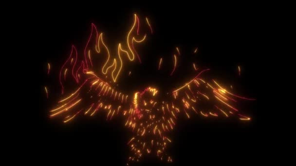 Video Animation Eagle Flames — Stock Video