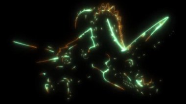 Kafatası ile Triceratops dinozor kafası video animasyonu
