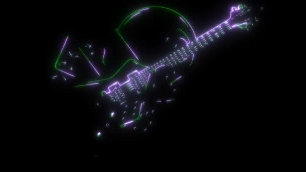 Animação Vídeo Guitarra Elétrica Com Jogo Casino — Vídeo de Stock