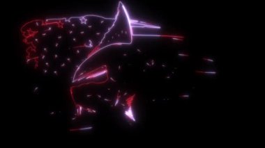 Amerikan bayrağıyla Marlin balığının video animasyonu