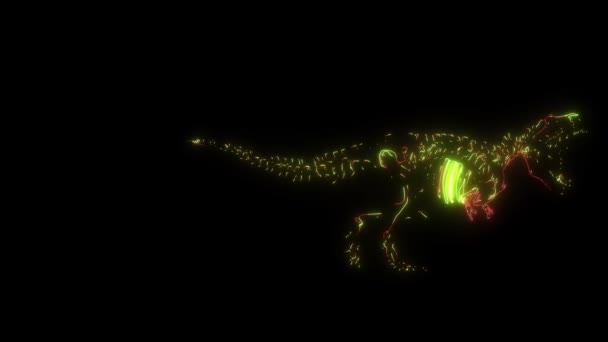 Video Animation Rex Dinosaur Skeleton Flames — Vídeos de Stock