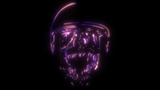 Animación Vídeo Rex Skull Con Casco Jinete — Vídeos de Stock