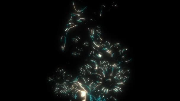 Animasi Video Dari Kepala Ratu Dengan Bunga — Stok Video