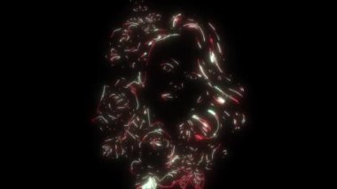 Gül çiçekli güzel bir kadının video animasyonu