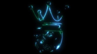 Taçtaki köpek pitbull kafasının video animasyonu