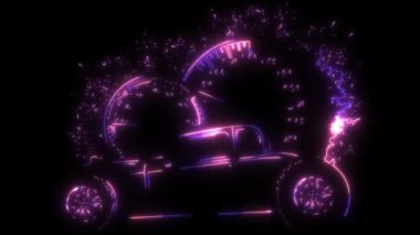 Amerikan hot rod arabasının video animasyonu