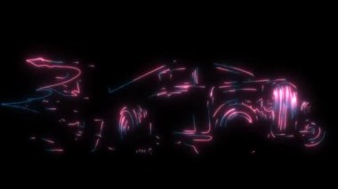 Birleşik Krallık bayrağı taşıyan hot rod 'un video animasyonu