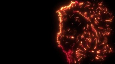Çiçek süslemesindeki aslanın kafasının video animasyonu
