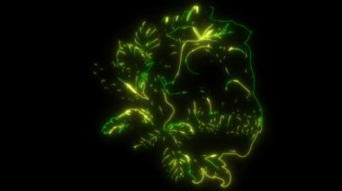 Yapraklı goril maymun kafatası animasyonu