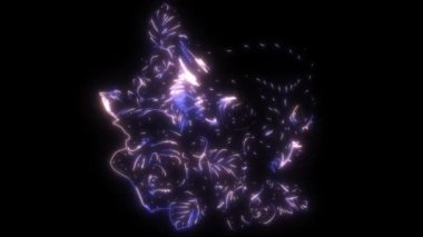 Gül çiçekli baykuş kafasının video animasyonu