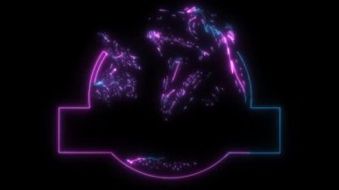 Velociraptor kafasının neon animasyonu