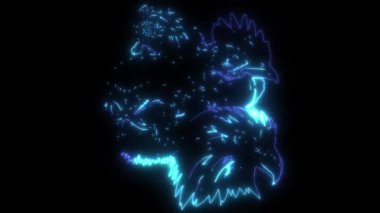 Kuş kafasının neon animasyonu