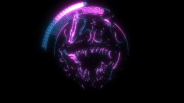 t rex kafatasının süslemeli video animasyonu