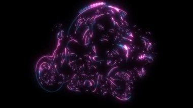 Klasik helikopter motosiklet ve gül posterinin video animasyonu