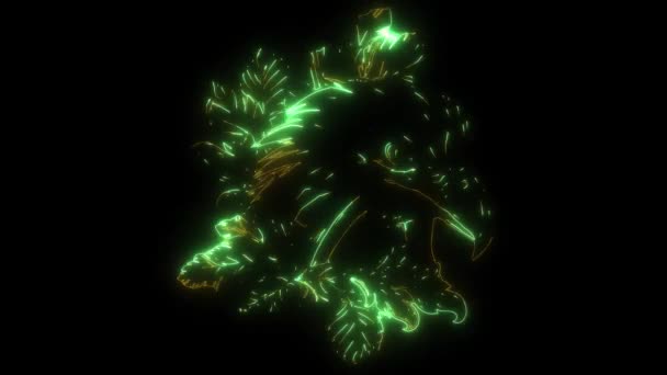 Видео Анимация Головы Орла Листьями — стоковое видео