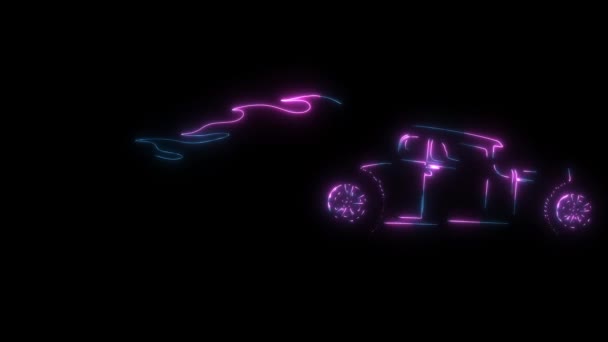 Ilustração Hot Rod Carro Com Chamas — Vídeo de Stock