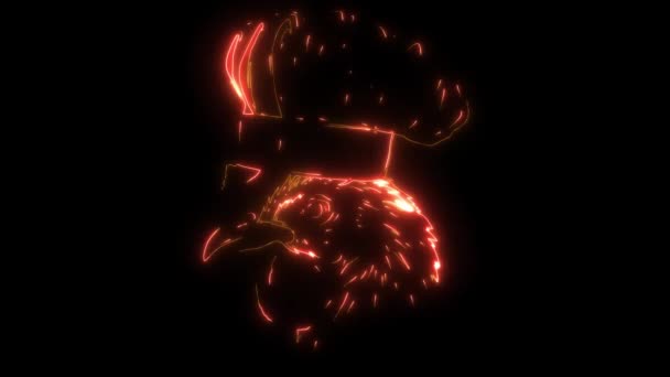 Animația Neon Bucătarului Pui — Videoclip de stoc