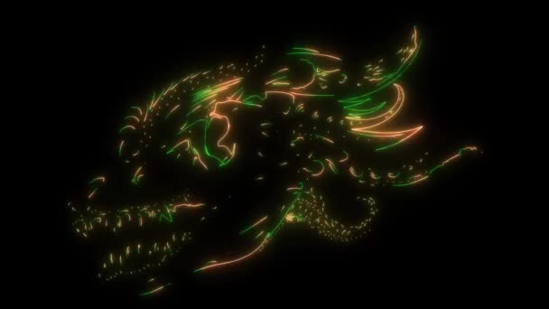 Video Animation Dinosaur Skull Mandala Ornaments — Vídeo de stock