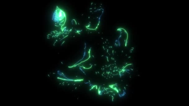 Видео Анимация Лягушки Черепе Листья — стоковое видео