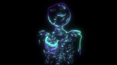 İnsan iskeletinin dijital animasyon lazeri