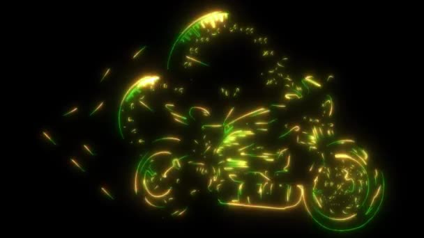 Digital Animation Laser Motorcycle Racer Sport — Stockvideo