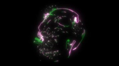 Virüslü insan kafatasının dijital animasyon lazeri