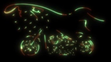 Amerikan bayrağıyla motorun dijital animasyon lazeri