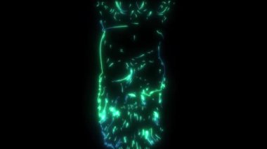 Sakallı kral kafatasının dijital animasyon lazeri
