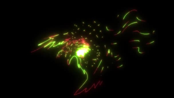 Цифровой Анимационный Лазер Национального Символа Сша Флаг Орёл — стоковое видео