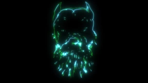 Цифровой Анимационный Лазер Главного Питбуля Бородой — стоковое видео