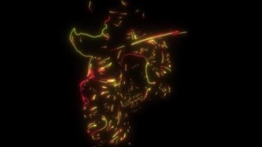 Skull 'un dijital animasyon lazeri, Cadı Şapkası, Cadı Süpürgesi