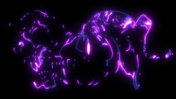Digital Animation Laser Halloween Pumpkins Ram Human Skulls — Stockvideo