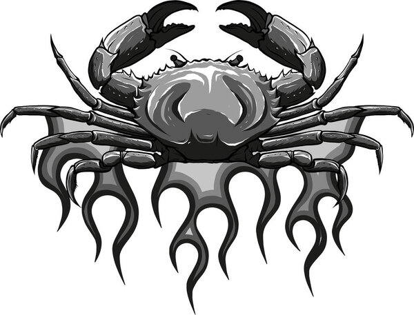Векторная иллюстрация монохромного краба