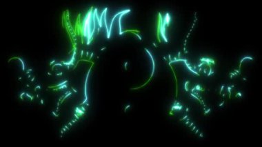 Ejder kafasının dijital animasyon lazeri