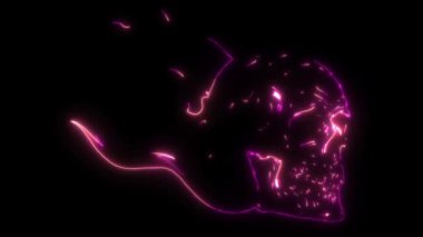 Kafatası ateşinin dijital animasyon lazeri