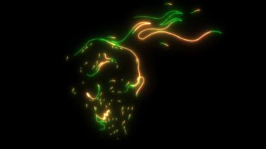 Kafatası ateşinin dijital animasyon lazeri