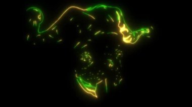 Pug Dog suratının dijital animasyon lazeri